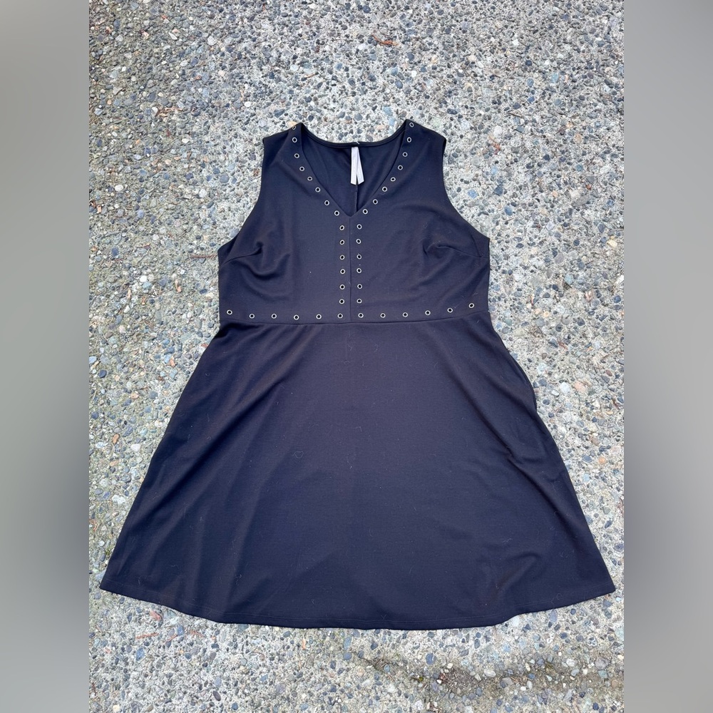 Penningtons Black Mini Dress with Grommet Accents